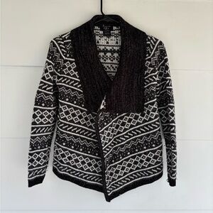 It’s Our Time Fair Isle Open Front Cardigan Sweater Junior Large Geometric Y2K